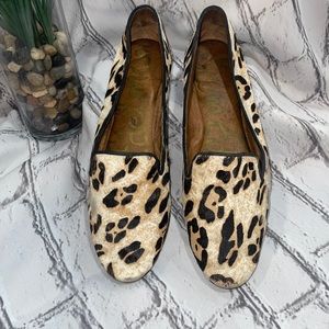 Sam Edelman leopard calf hair loafers